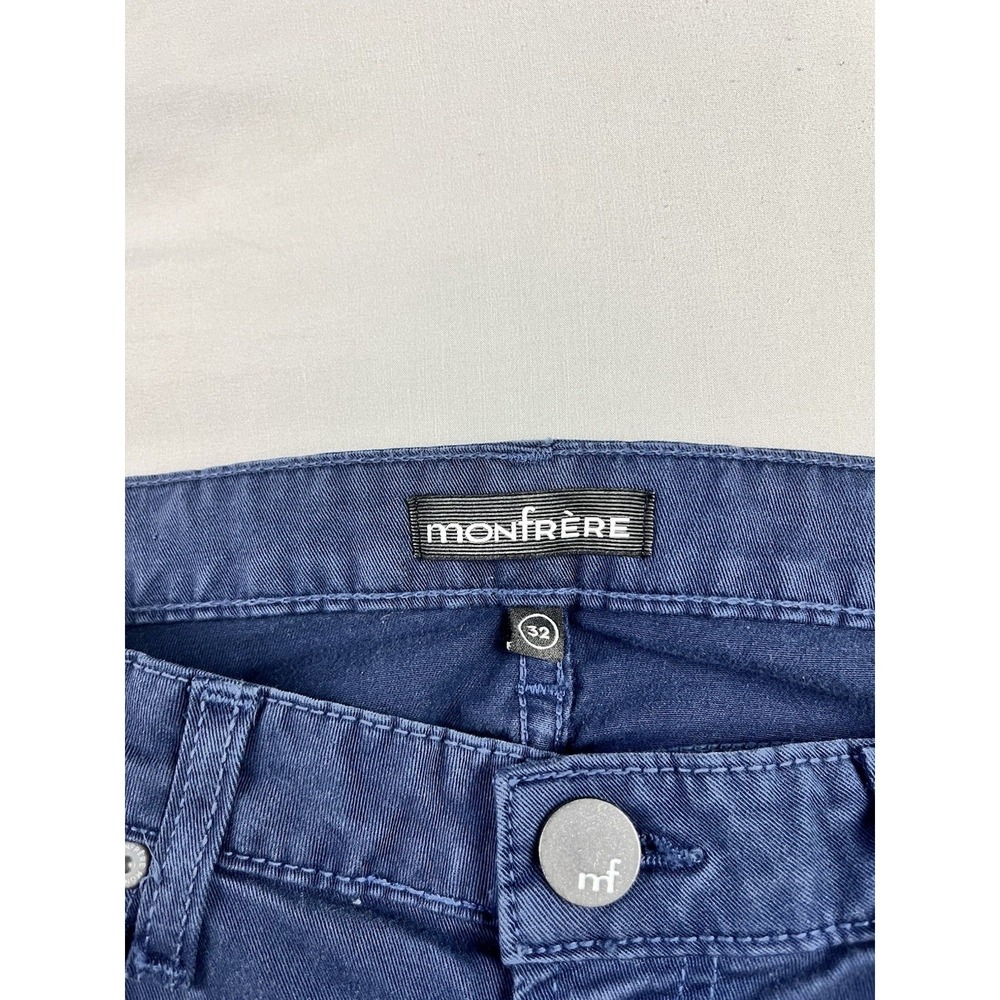 Monfrere Jeans Men's 32 (31x32) Navy Oxford Deniro 1017 USA Made Japanese Denim - Picture 3 of 10